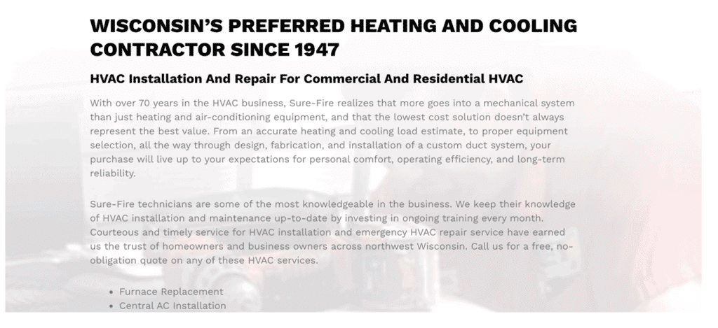 Wisconsin's preferred heating and cooling contractor