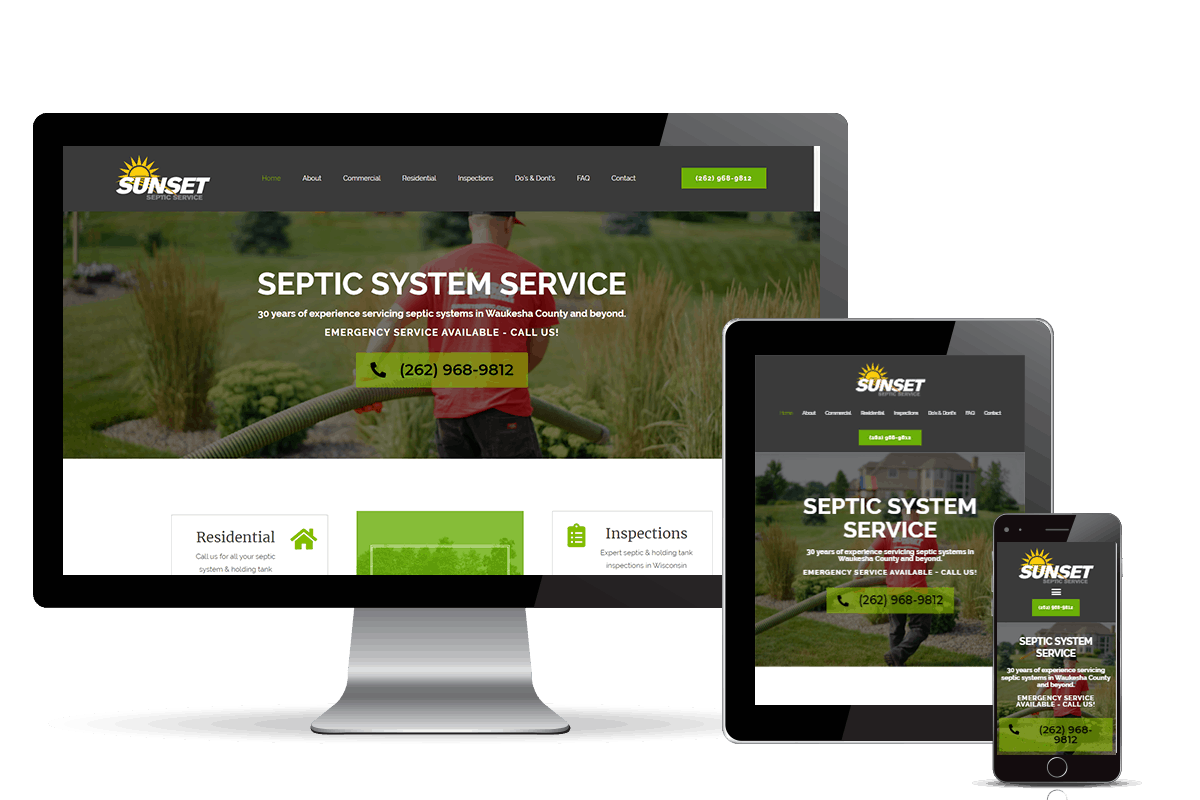 Septic System Services Wisconsin Sunset Septic Service banner home page